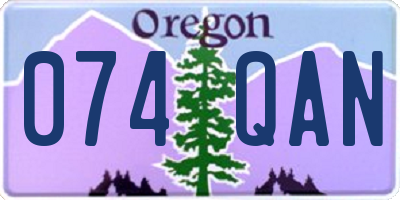 OR license plate 074QAN