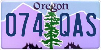 OR license plate 074QAS