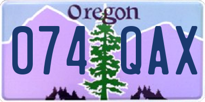OR license plate 074QAX