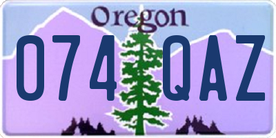 OR license plate 074QAZ