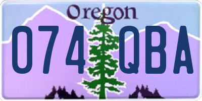 OR license plate 074QBA