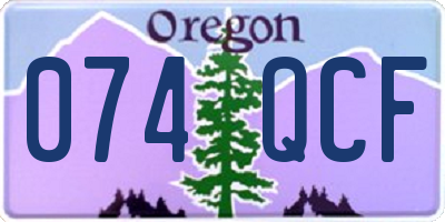 OR license plate 074QCF