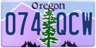 OR license plate 074QCW