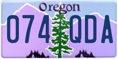 OR license plate 074QDA