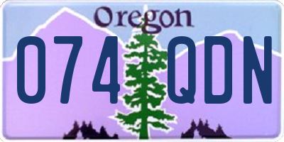 OR license plate 074QDN