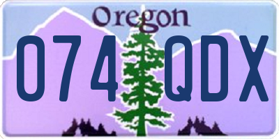 OR license plate 074QDX