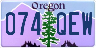 OR license plate 074QEW