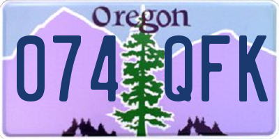 OR license plate 074QFK