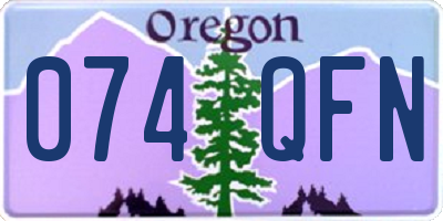 OR license plate 074QFN