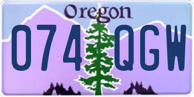 OR license plate 074QGW