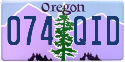 OR license plate 074QID