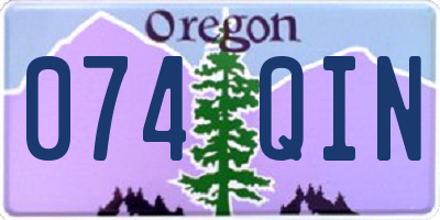 OR license plate 074QIN