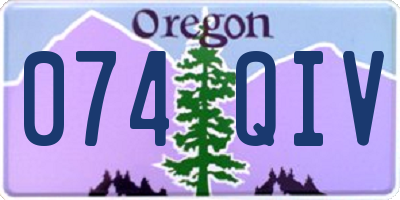 OR license plate 074QIV