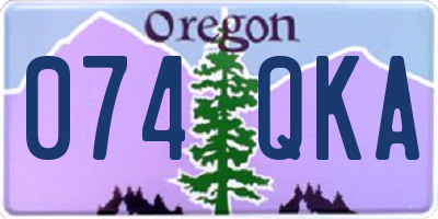 OR license plate 074QKA