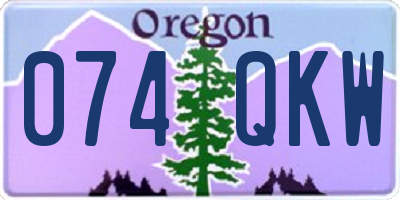 OR license plate 074QKW