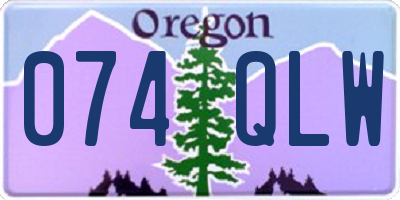OR license plate 074QLW