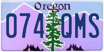 OR license plate 074QMS