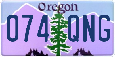 OR license plate 074QNG