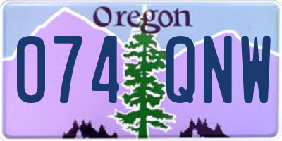 OR license plate 074QNW