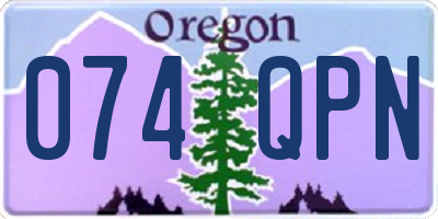 OR license plate 074QPN