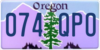 OR license plate 074QPO