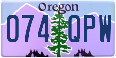 OR license plate 074QPW