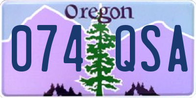 OR license plate 074QSA