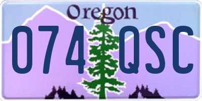 OR license plate 074QSC