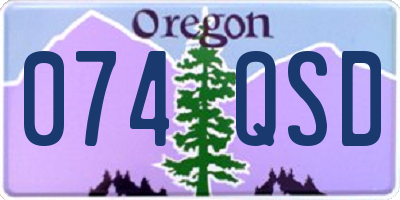 OR license plate 074QSD
