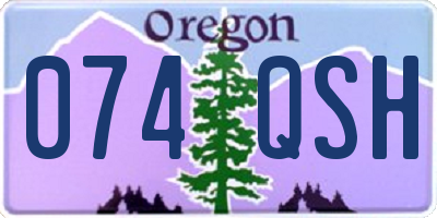 OR license plate 074QSH