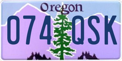 OR license plate 074QSK