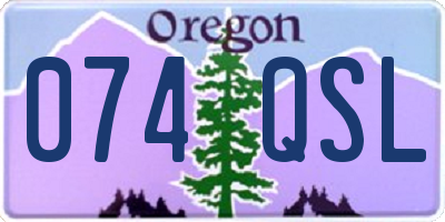 OR license plate 074QSL