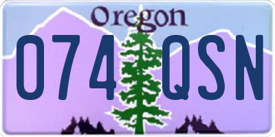 OR license plate 074QSN