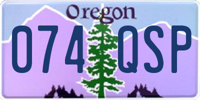 OR license plate 074QSP