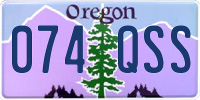 OR license plate 074QSS