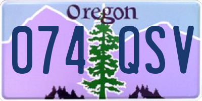 OR license plate 074QSV