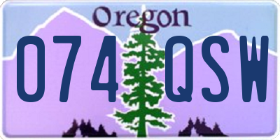 OR license plate 074QSW