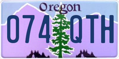 OR license plate 074QTH