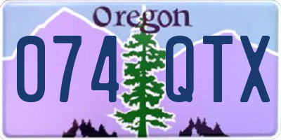 OR license plate 074QTX