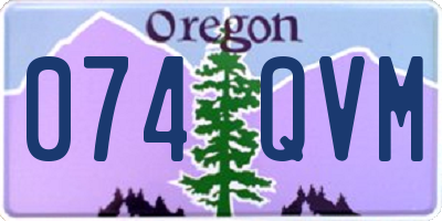 OR license plate 074QVM