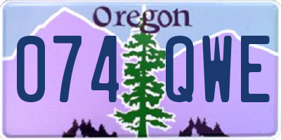 OR license plate 074QWE