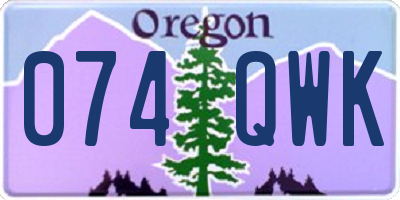 OR license plate 074QWK