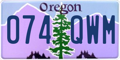 OR license plate 074QWM