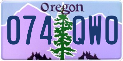 OR license plate 074QWO