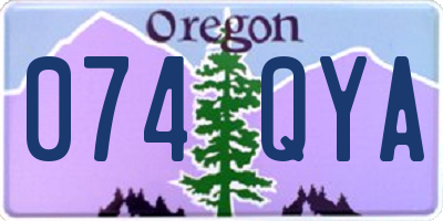 OR license plate 074QYA