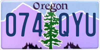 OR license plate 074QYU