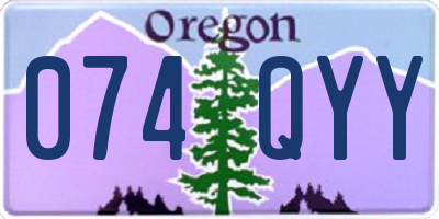 OR license plate 074QYY