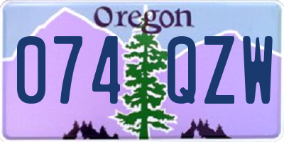 OR license plate 074QZW