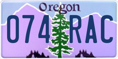 OR license plate 074RAC