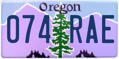 OR license plate 074RAE